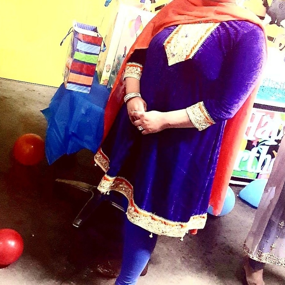 blue velvet pakistani dress